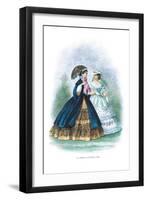 La Mode Illustree: Taking a Stroll-Hoowoodet Puva-Framed Art Print