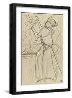 La Modiste : Mlle Le Margonin chez Mme Renée Vert-Henri de Toulouse-Lautrec-Framed Giclee Print