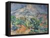 La montagne Sainte-Victoire au-dessus de la route du Tholonet-Paul Cézanne-Framed Stretched Canvas