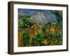 La Montagne Sainte Victoire vue de Bibemus, 1897.-Paul Cezanne-Framed Giclee Print