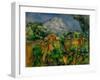 La Montagne Sainte Victoire vue de Bibemus, 1897.-Paul Cezanne-Framed Giclee Print