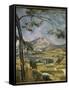 La montagne Sainte Victoire-Paul Cézanne-Framed Stretched Canvas