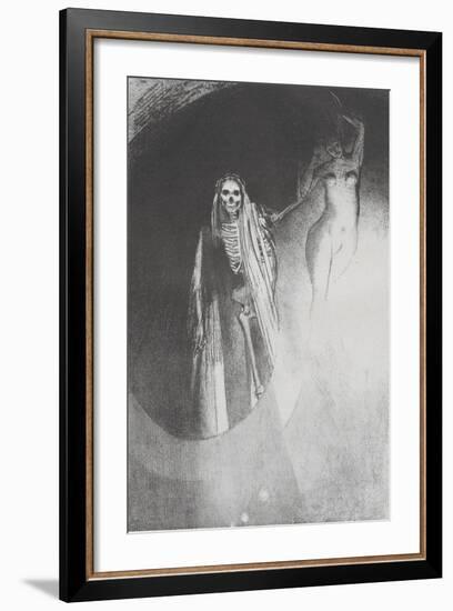 La Mort: 'C'Est Moi Qui Te Rends Serieuse;..', 1896-Odilon Redon-Framed Giclee Print