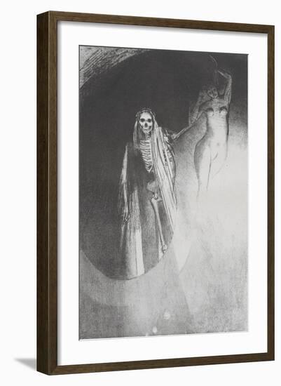 La Mort: 'C'Est Moi Qui Te Rends Serieuse;..', 1896-Odilon Redon-Framed Giclee Print