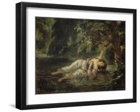 La mort d'Ophélie (Shakespeare, Hamlet)-Eugene Delacroix-Framed Giclee Print