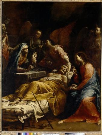 'La Mort De Saint Joseph (Death of Saint Joseph). Vieillard Allonge Sur ...