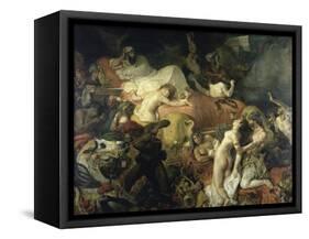 La Mort de Sardanapale-Eugene Delacroix-Framed Stretched Canvas