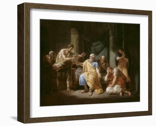 La mort de Socrate-François Louis Joseph Watteau-Framed Giclee Print