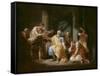 La mort de Socrate-François Louis Joseph Watteau-Framed Stretched Canvas