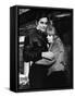 La Motocyclette by Jack Cardiff with Alain Delon and Marianne Faithfull, 1968 (b/w photo)-null-Framed Stretched Canvas