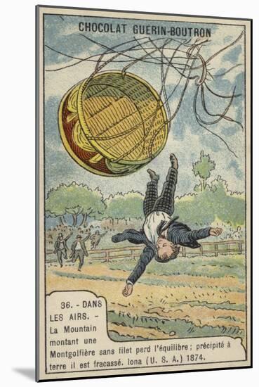 La Mountain Falling from His Balloon, Iona, Usa, 1874-null-Mounted Giclee Print