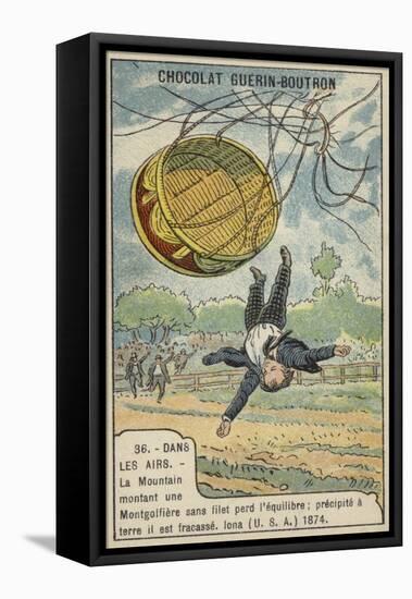 La Mountain Falling from His Balloon, Iona, Usa, 1874-null-Framed Stretched Canvas