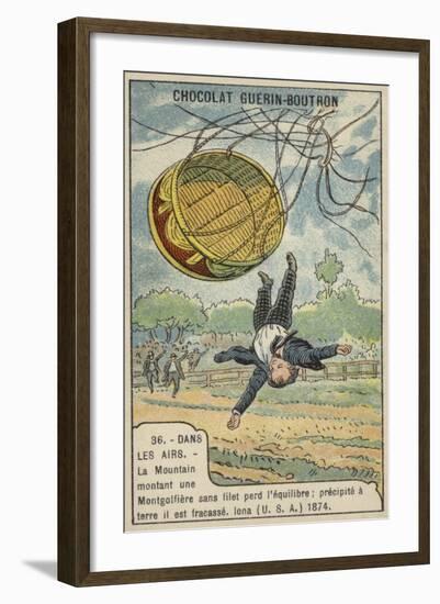 La Mountain Falling from His Balloon, Iona, Usa, 1874-null-Framed Giclee Print