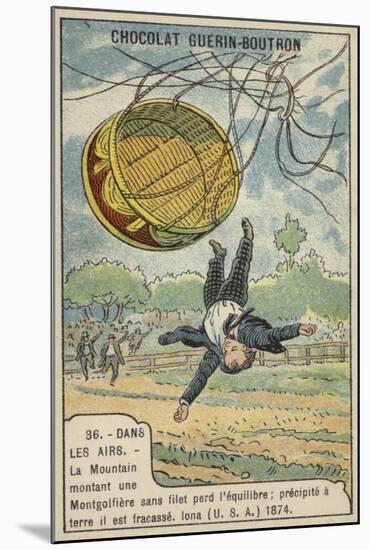 La Mountain Falling from His Balloon, Iona, Usa, 1874-null-Mounted Giclee Print