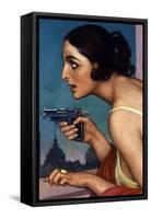 La Mujer De La Pistola 1925-Cartel Para La Union Española De Explosivos-Julio Romero de Torres-Framed Stretched Canvas