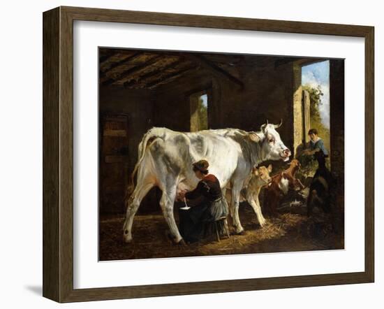 La Mungitura-Giuseppe Palizzi-Framed Giclee Print