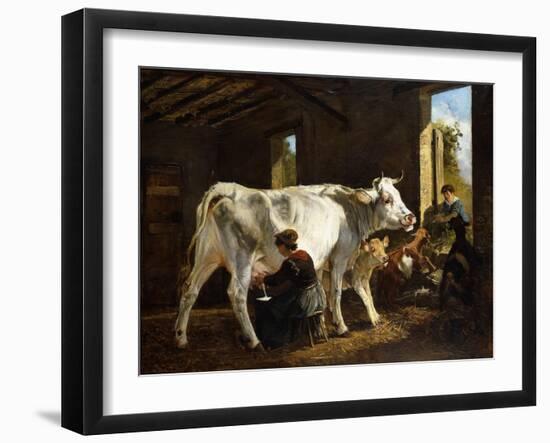 La Mungitura-Giuseppe Palizzi-Framed Giclee Print