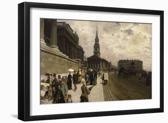 La National Gallery et l'église Saint Martin à Londres-Nittis Giuseppe-Framed Giclee Print