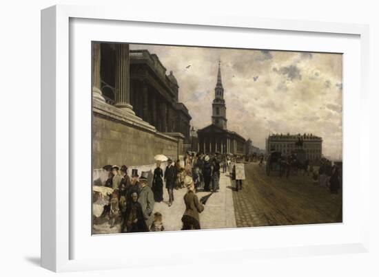 La National Gallery et l'église Saint Martin à Londres-Nittis Giuseppe-Framed Giclee Print