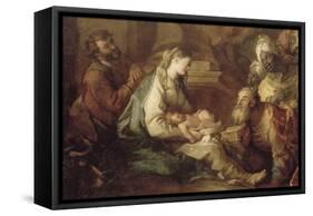 La Nativité, avec l'Adoration des mages-Charles de La Fosse-Framed Stretched Canvas