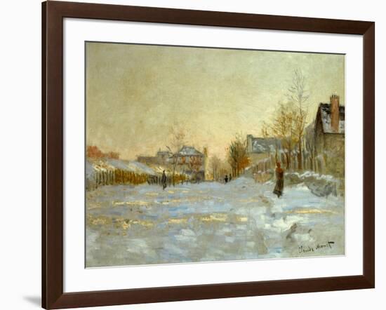 La neige a Argenteuil-snow in Argenteuil; 1875 Oil on canvas.-Claude Monet-Framed Giclee Print