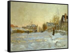 La neige a Argenteuil-snow in Argenteuil; 1875 Oil on canvas.-Claude Monet-Framed Stretched Canvas