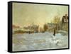 La neige a Argenteuil-snow in Argenteuil; 1875 Oil on canvas.-Claude Monet-Framed Stretched Canvas