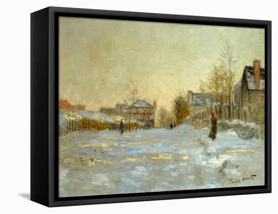 La neige a Argenteuil-snow in Argenteuil; 1875 Oil on canvas.-Claude Monet-Framed Stretched Canvas
