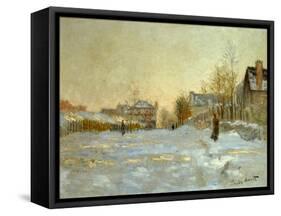 La neige a Argenteuil-snow in Argenteuil; 1875 Oil on canvas.-Claude Monet-Framed Stretched Canvas