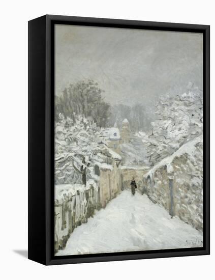 La neige à Louveciennes (Yvelines)-Alfred Sisley-Framed Stretched Canvas