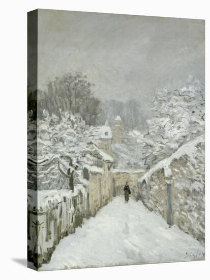 La neige à Louveciennes (Yvelines)-Alfred Sisley-Stretched Canvas