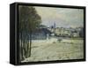 La Neige a Marly-Le-Roi, 1875, Snow at Marly-Le-Roi-Alfred Sisley-Framed Stretched Canvas