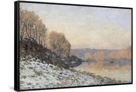 La neige à Port-Marly, gelée blanche (1872)-Alfred Sisley-Framed Stretched Canvas