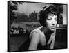 LA NOTTE, 1960 directed by MICHELANGELO ANTONIONI Monica Vitti (b/w photo)-null-Framed Stretched Canvas