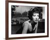 LA NOTTE, 1960 directed by MICHELANGELO ANTONIONI Monica Vitti (b/w photo)-null-Framed Photo