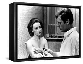 La Notte, Jeanne Moreau, Marcello Mastroianni, 1961-null-Framed Stretched Canvas