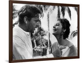 La Nuit by l'iguane THE NIGHT OF THE IGUANA by John Huston with Richard Burton and Ava Gardner, 196-null-Framed Photo