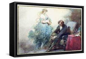 La Nuit De Mai, Illustration from "Les Nuits" by Alfred Musset-Eugene Louis Lami-Framed Stretched Canvas