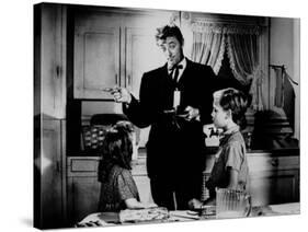 La nuit du Chasseur THE NIGHT OF THE HUNTER by CharlesLaughton with Sally Jane Bruce, Robert Mitchu-null-Stretched Canvas