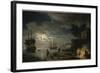 La Nuit : un port de mer au clair de lune-Claude Joseph Vernet-Framed Giclee Print