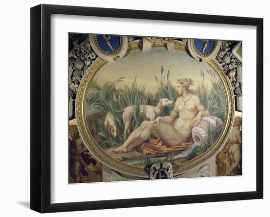 La Nymphe de Fontainebleau Galerie François Ier, quatrième travée nord-Louis Charles Auguste Couder-Framed Giclee Print