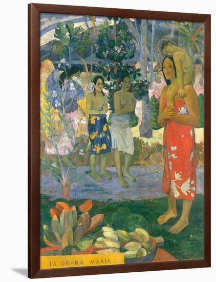 la Orana Maria (Hail Mary)-Paul Gauguin-Framed Art Print