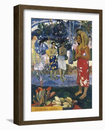 La Orana Maria (Hail Mary)-Paul Gauguin-Framed Art Print