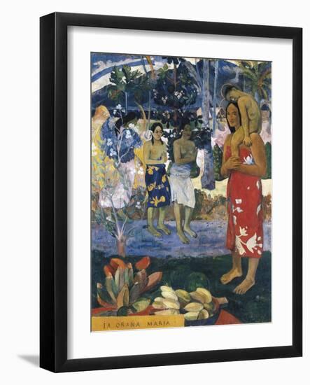 La Orana Maria (Hail Mary)-Paul Gauguin-Framed Art Print