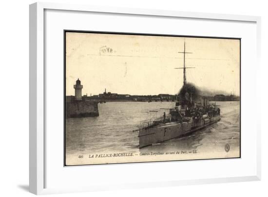 La Pallice Rochelle,Contre Torpilleur Sortant D Port--Framed Giclee Print