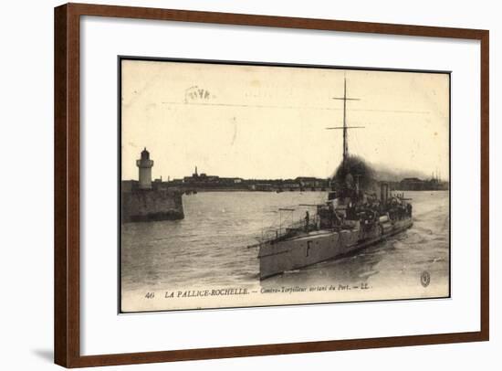 La Pallice Rochelle,Contre Torpilleur Sortant D Port-null-Framed Giclee Print