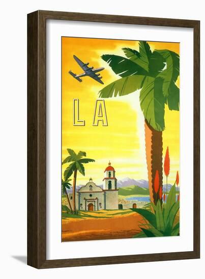 La Palm Tree-null-Framed Giclee Print