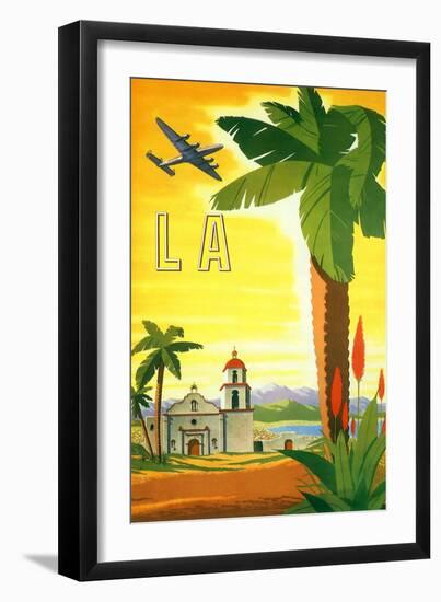 La Palm Tree-null-Framed Giclee Print