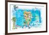 La Palma Illustrated Travel Map with Roads and Highlights-M. Bleichner-Framed Art Print