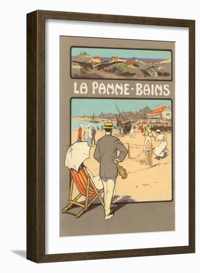 La Panne-Bains, Tennis on Beach-null-Framed Art Print